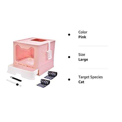 Top Entry Cat Litter Box with Lid Enclosed Pan N239767