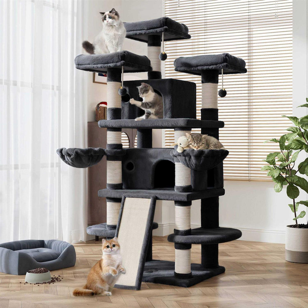 68 Inch Cat Tower Multi-Level Cat Tree with Scratching Posts V1812