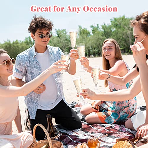 Champagne Flutes Plastic 40 Pcs Gold Glitter Disposable Wedding Party Cups Q321173