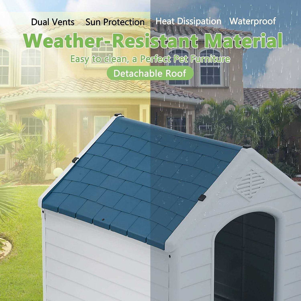 Outdoor Large Dog House with Vent and Raised Floor E149