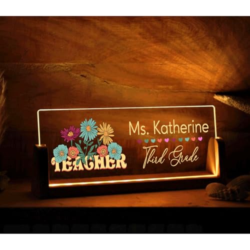 Acrylic LED Teacher Desk Name Sign T7359