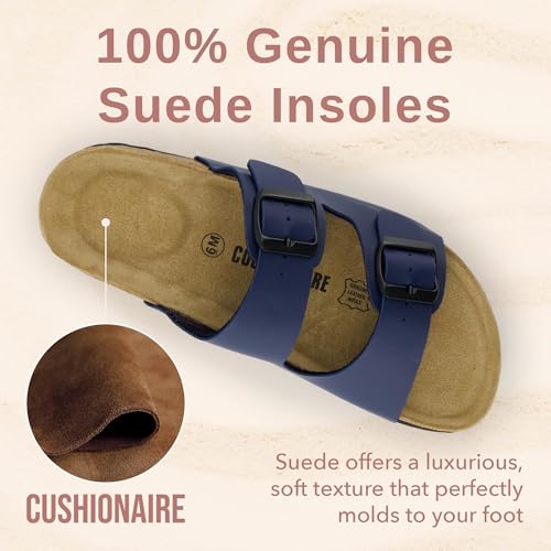 Women's Cork Footbed Sandals with Double Buckle Slip-On and Arch Support U61950