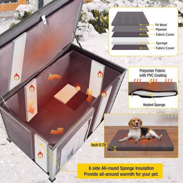 Insulated Outdoor Dog House with Waterproof Roof A91364