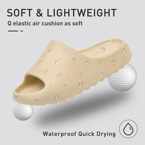 Platform Slides Slippers, Non-Slip Quick Drying Lightweight Shower Shoes W7265