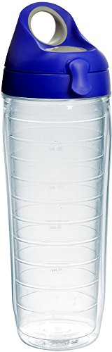 Double Walled Insulated Tumbler Travel Cup, 24oz 2pk, Blue Lid V78473
