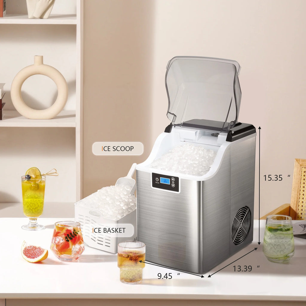 Countertop Nugget Ice Maker, 44 lbs/24H, Compact with Basket & Scoop V4812