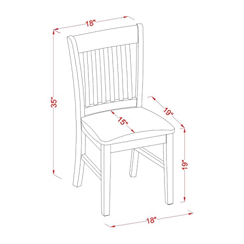 Round Dining Table with 2 Kitchen Chairs, 30x30 Inch E7647