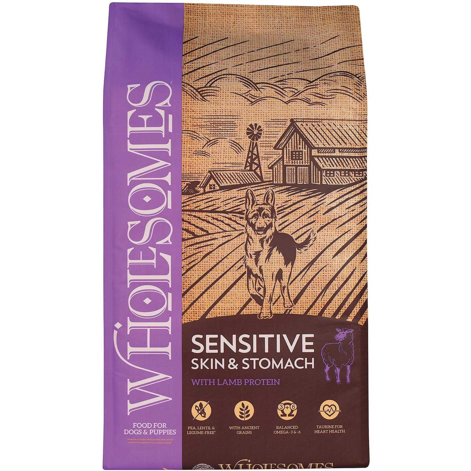 Wholesomes Sensitive Skin &amp; Stomach with Lamb Protein Dry Dog Food - Pet Supplies online store