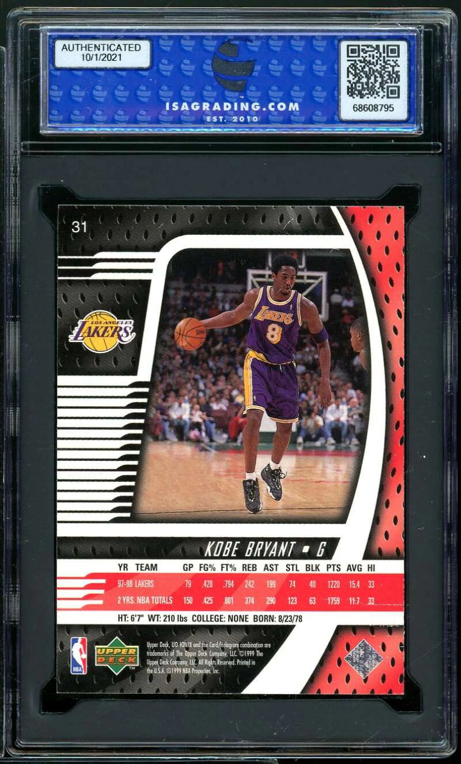 1998 Upper Deck Ionix #31 Basketball Card Z78284