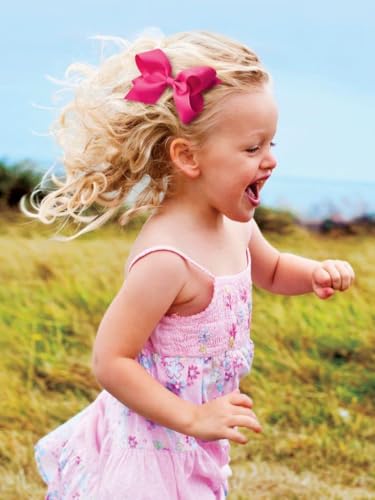 Girls' Velvet Hair Bow on No-Slip Clip, Satin Lining, Mini Q60568