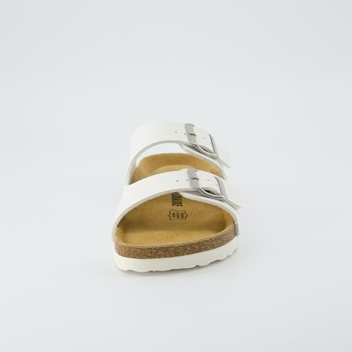 Women's Cork Footbed Sandals with Double Buckle Slip-On and Arch Support U61950