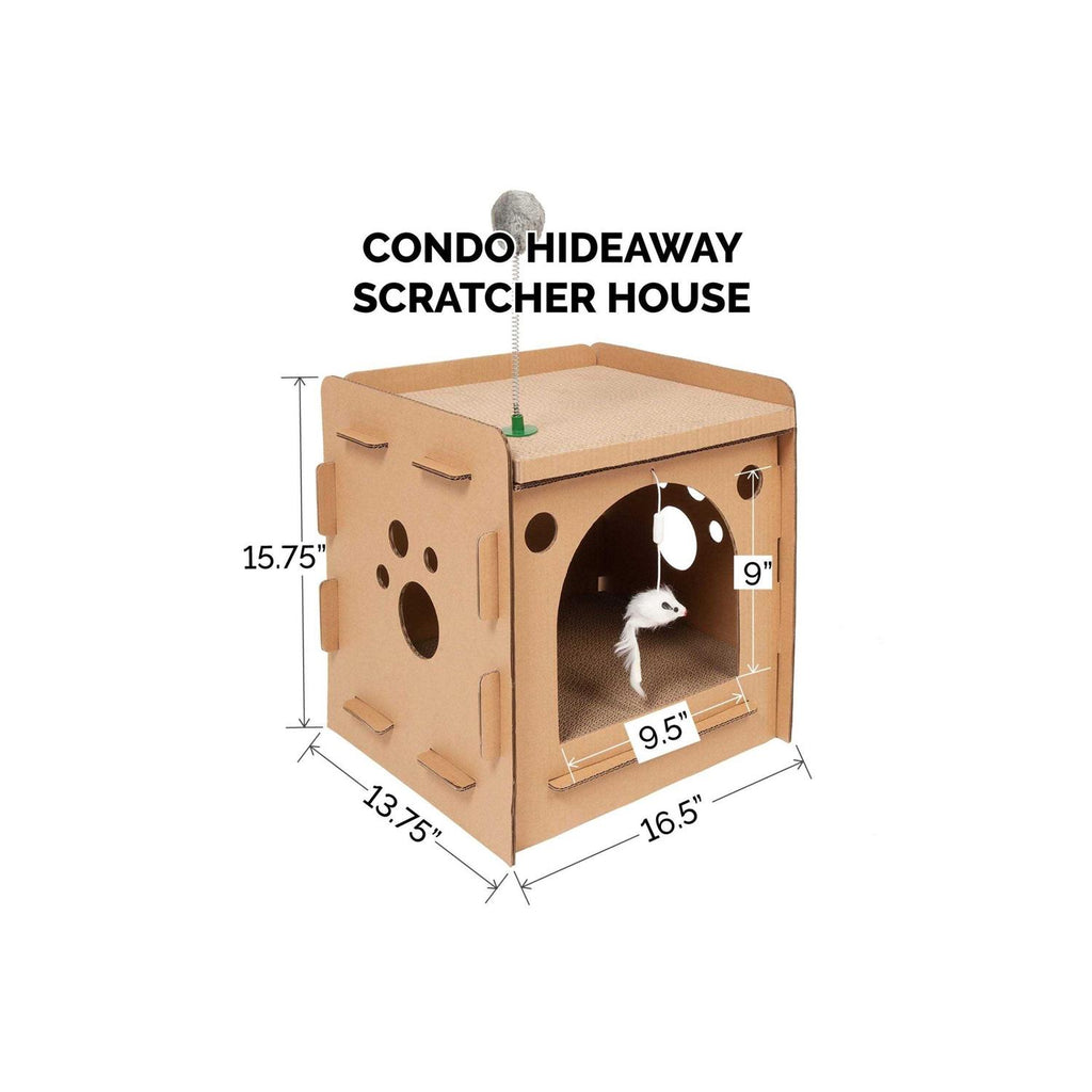 Corrugated Cat Scratcher House with Catnip T634