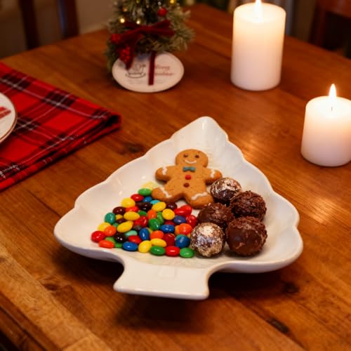 Christmas Tree Porcelain Serving Tray for Holiday Treats D95312