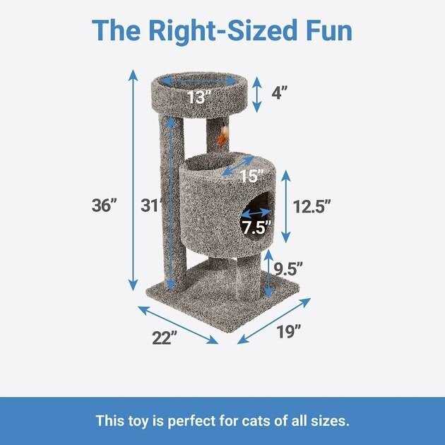 36-in Real Carpet Wooden Cat Tree P561