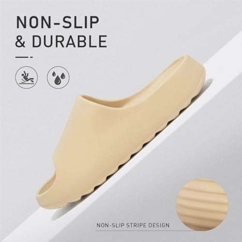 Platform Slides Slippers, Non-Slip Quick Drying Lightweight Shower Shoes W7265