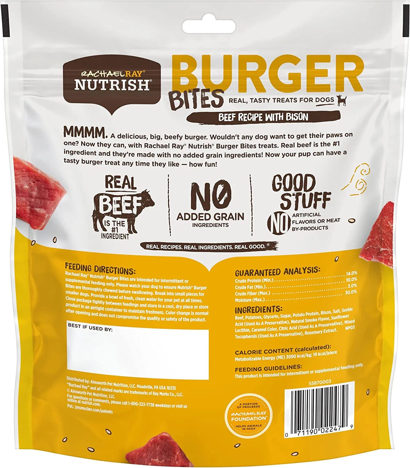 Beef Burger with Bison Dog Treats, Grain Free, 12 oz P6010