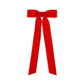 Wee Ones Girls' Velvet Bowtie with Plain Wrap and Stream Tails on a WeeStay Hair Clip, Mini, Red