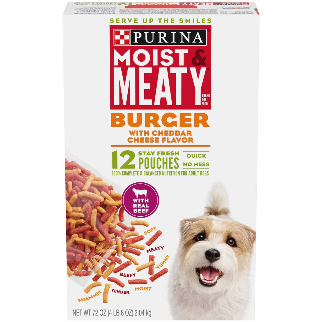 Purina Moist &amp; Meaty Burger with Cheddar Cheese Flavor Dry Dog Food - Pet Supplies online store