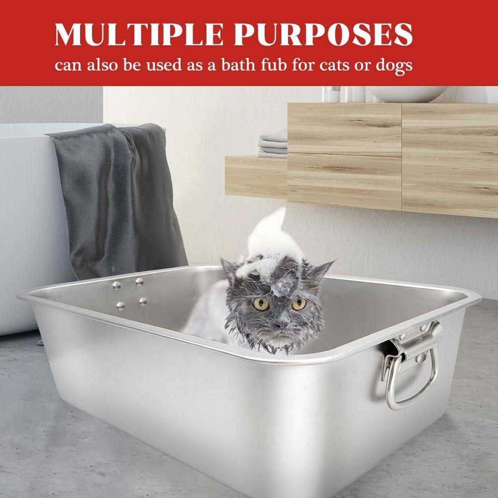 Stainless Steel Cat Litter Box for Kitty and Rabbits M843