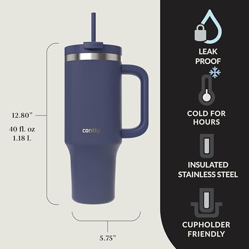 40oz Stainless Steel Vacuum Insulated Tumbler, Leak-Proof, Cold for 29 Hours O99583