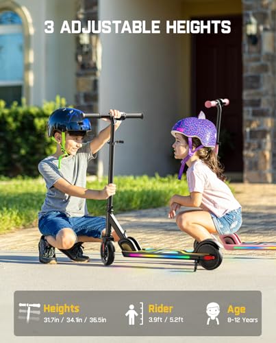 Electric Scooter for Kids, Adjustable Handlebar, 3 Speed Modes K600
