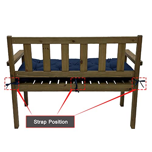 Waterproof Bench Cushion with Ties for Patio, Porch, Garden Furniture L6072