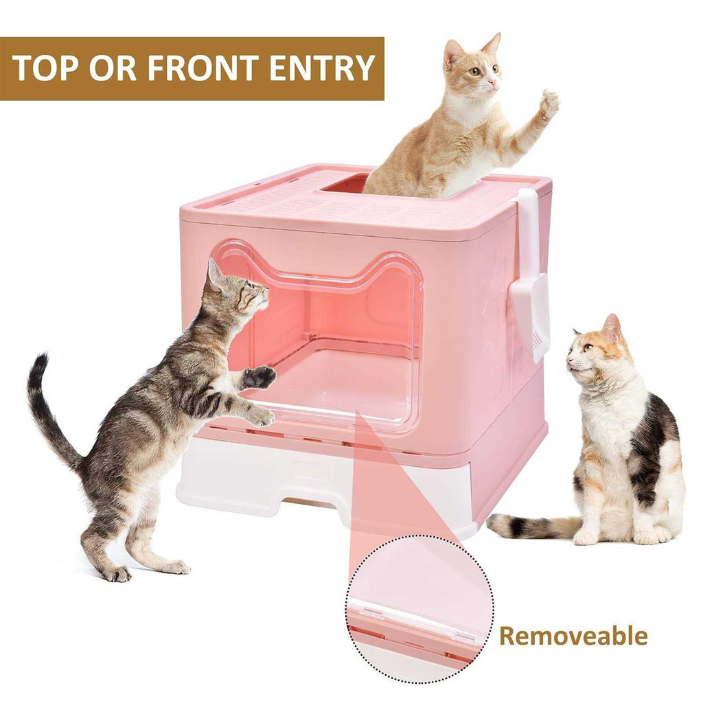 Top Entry Cat Litter Box with Lid Enclosed Pan N239767