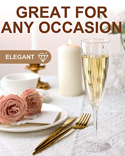 Clear Plastic Champagne Flutes, 36 PCS Disposable Wine Glasses for Party K10542