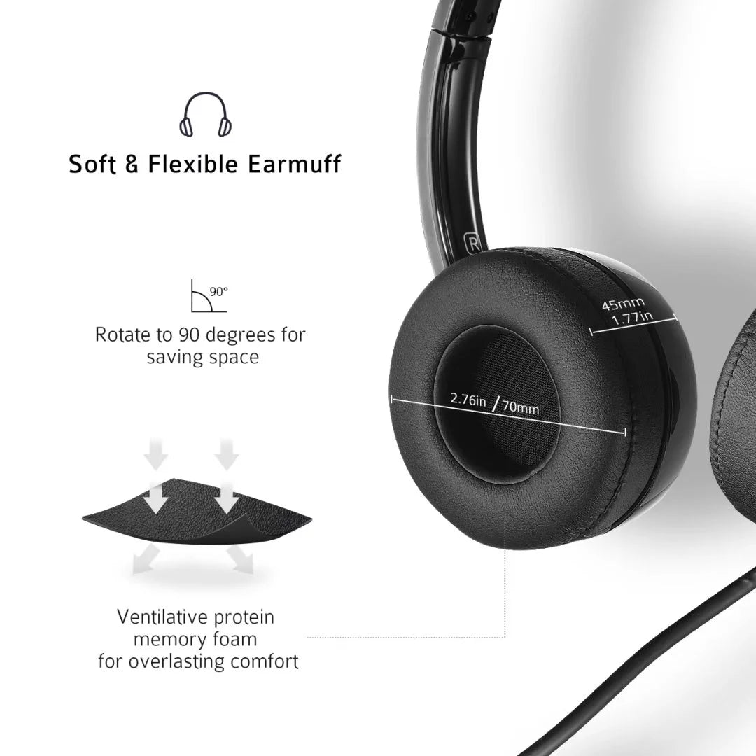USB Headset with Noise Cancelling Microphone for PC, Laptop, Call Center D135787