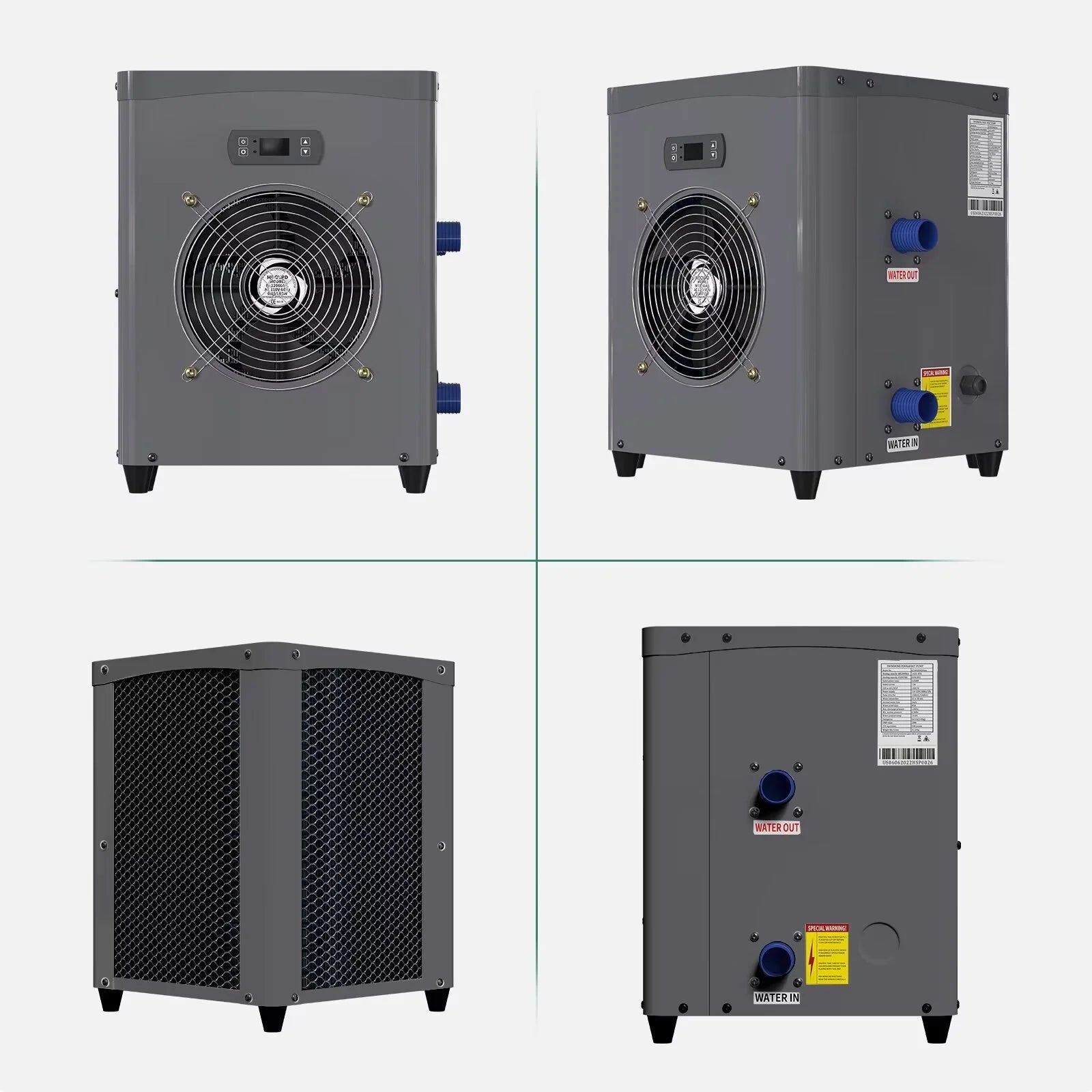 Swimming Pool Heat Pump for Above Ground Pools, 14945 BTU/hr, 4000 Gallons Y1598