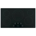 GE - 36" Built-In Electric Cooktop - Black-on-Black