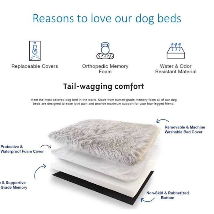 Orthopedic Dog Bed with Faux Fur F332