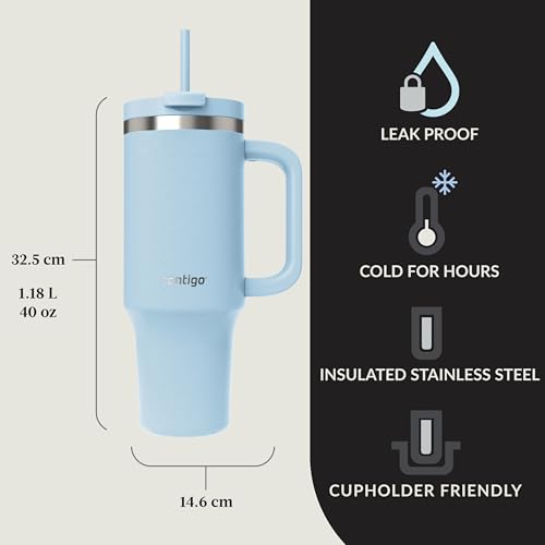 40oz Stainless Steel Vacuum Insulated Tumbler, Leak-Proof, Cold for 29 Hours O99583