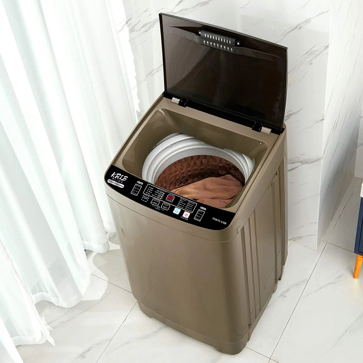 Portable Compact Washing Machine 15.6 lbs with Drain Pump T989