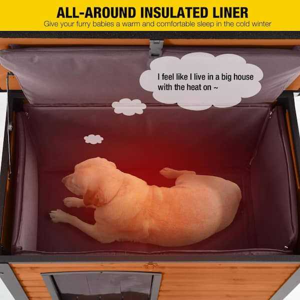 Insulated Outdoor Dog House with Liner Inside F197115