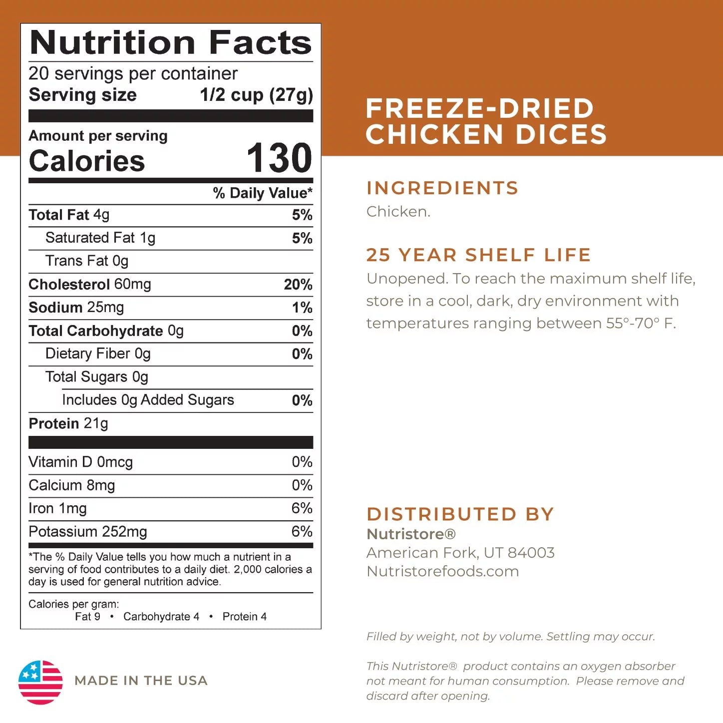 Freeze-Dried Chicken Dices P52480