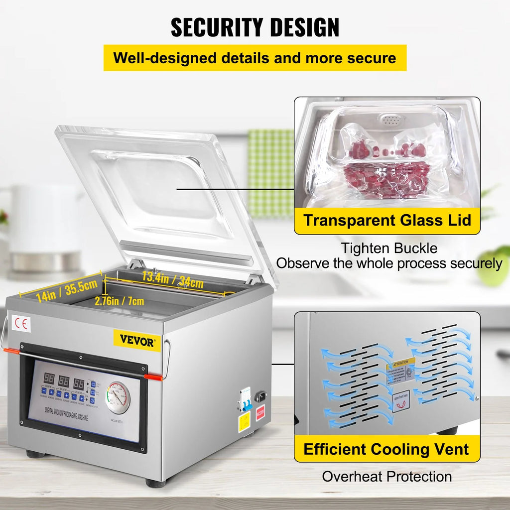 Chamber Vacuum Sealer, 110V Kitchen Food Packaging Machine U2207