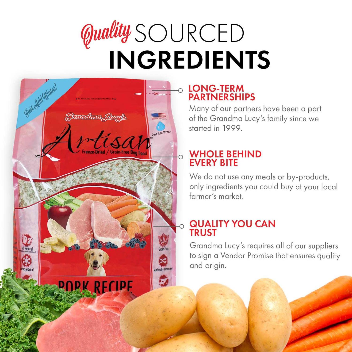 Artisan Grain Free Pork Freeze Dried Dog Food N13302