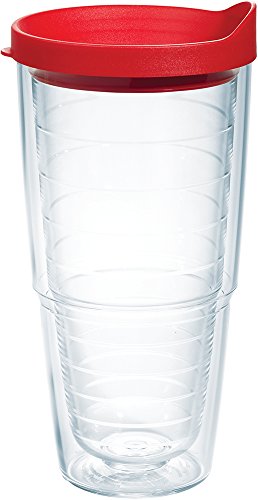 Double Walled Insulated Tumbler Travel Cup, 24oz 2pk, Blue Lid V78473
