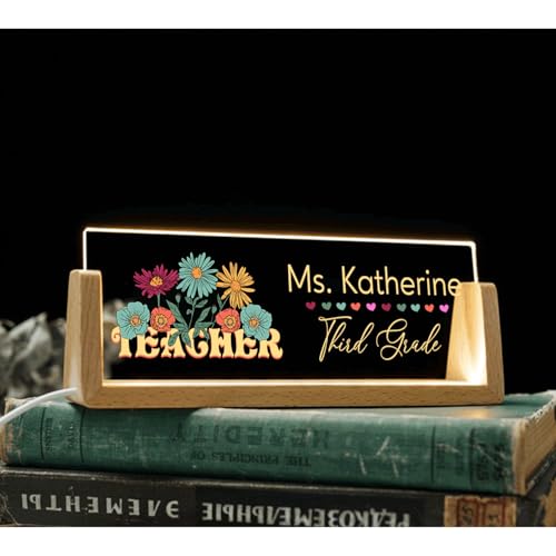 Acrylic LED Teacher Desk Name Sign T7359
