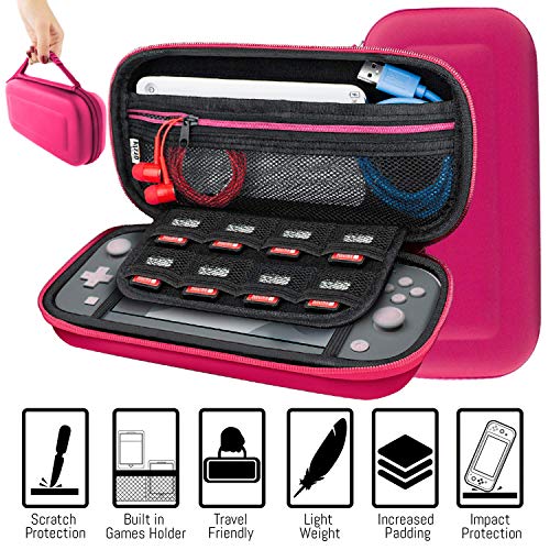 Switch Lite Accessories Bundle with Case, Screen Protector, USB Cable, Games Holder, Grip Case, Headphones, Thumb-Grip Pack K6558