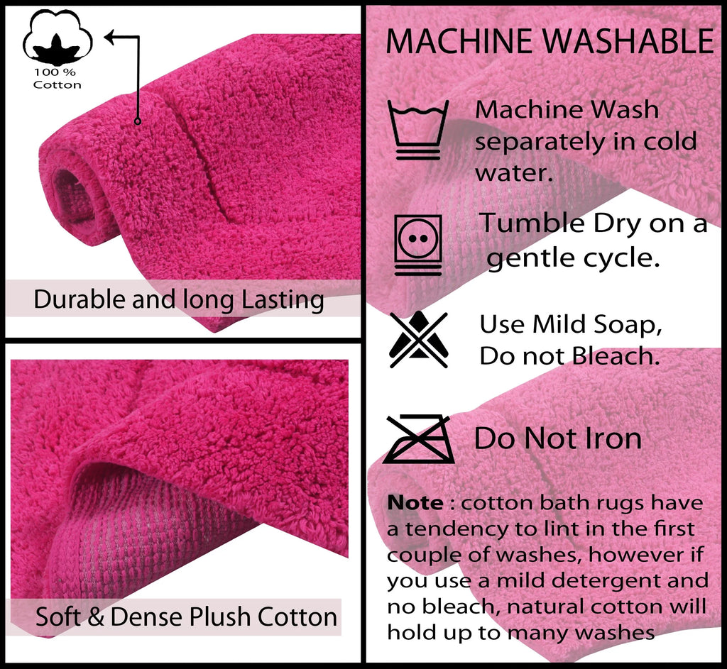 100% Cotton Tufted Bath Rug, Non-Slip Plush, Machine Washable, 24x40 F36078