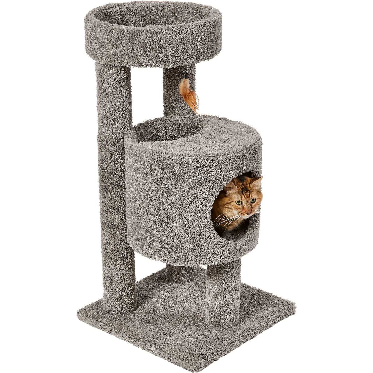 36-in Real Carpet Wooden Cat Tree P561