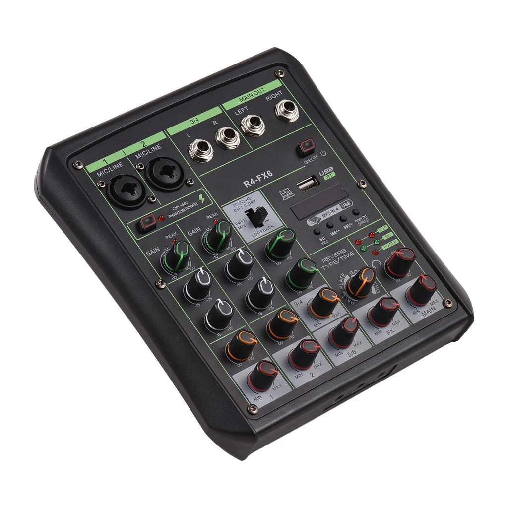 Pristin Audio Mixer,Theater Computer 6 Channel Usb Mp3 Audio Console Computer Audio Mp3 Player Console Theater With Bt Player With Sound Console Mp3 48vconsole Mp3 Audioconsole Withconsole Owsoo