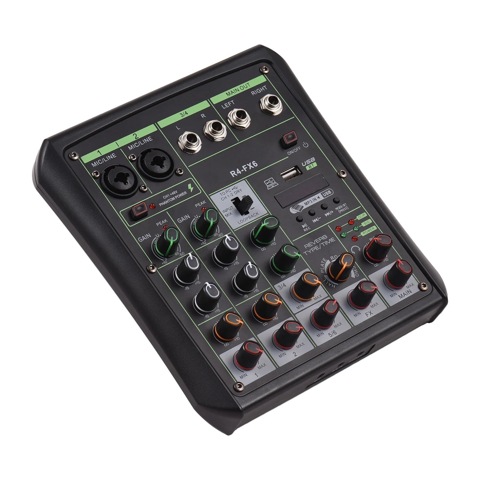 Pristin Audio Mixer,Theater Computer 6 Channel Usb Mp3 Audio Console Computer Audio Mp3 Player Console Theater With Bt Player With Sound Console Mp3 48vconsole Mp3 Audioconsole Withconsole Owsoo