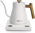 POLIVIAR Electric Gooseneck Kettle  1200W Electric Tea Kettle Real Wood Handle  34oz Pour Over Electric Kettle for Coffee &amp; Tea  18/8 Stainless Steel Inner  Temperature Control &amp;