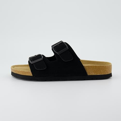 Women's Cork Footbed Sandals with Double Buckle Slip-On and Arch Support U61950