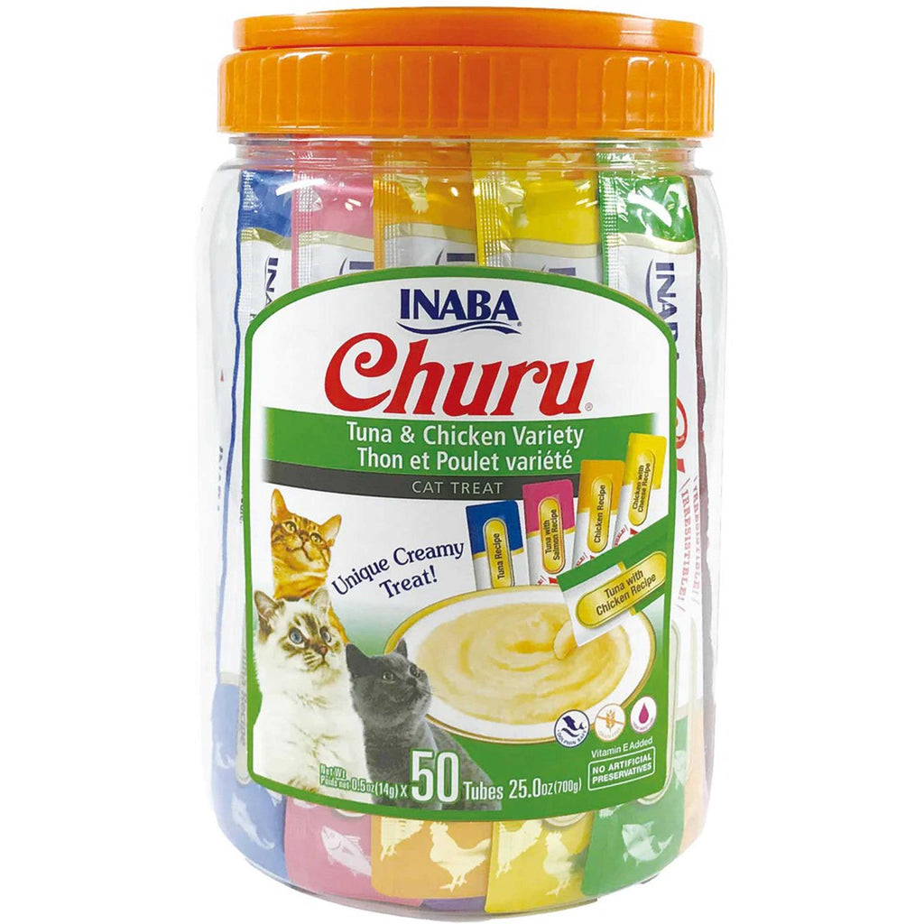Inaba Churu Puree Cat Treat Variety Pack Tuna &amp; Chicken - Pet Supplies online store