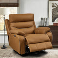 38" Dual Motor Rocking and 240 Degree Swivel Single Sofa Recliner Chair for Elderly, Power Headrest, Living Room Lazy Boy Lounge w/One-Key Reset Button and USB Charging (Yellow Brown)