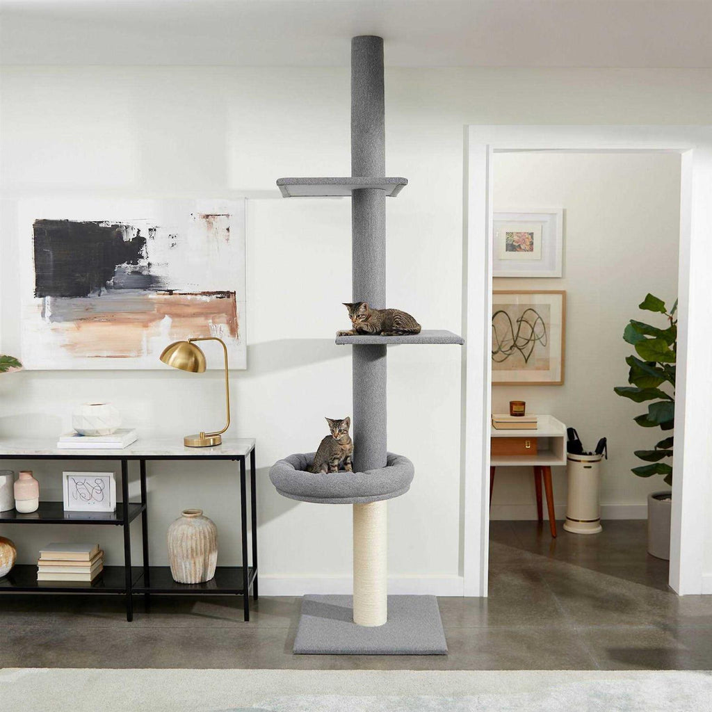 Frisco 88 to 106-in 3 Level Floor to Ceiling Heavy Duty Cat Tower - Pet Supplies online store